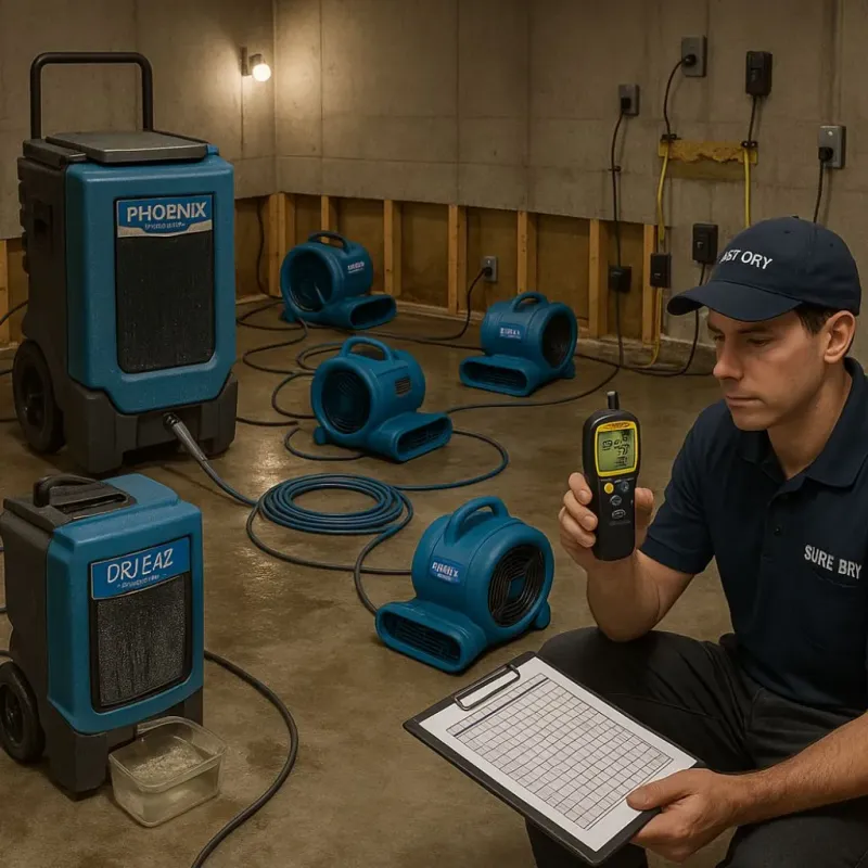 Structural Drying and Dehumidification process in Goodings Grove, IL